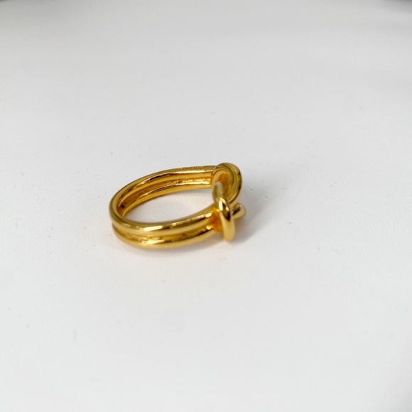 Hermes Atame Gold Metal Scarf Ring with Box Rare Vintage - Picture 8 of 12